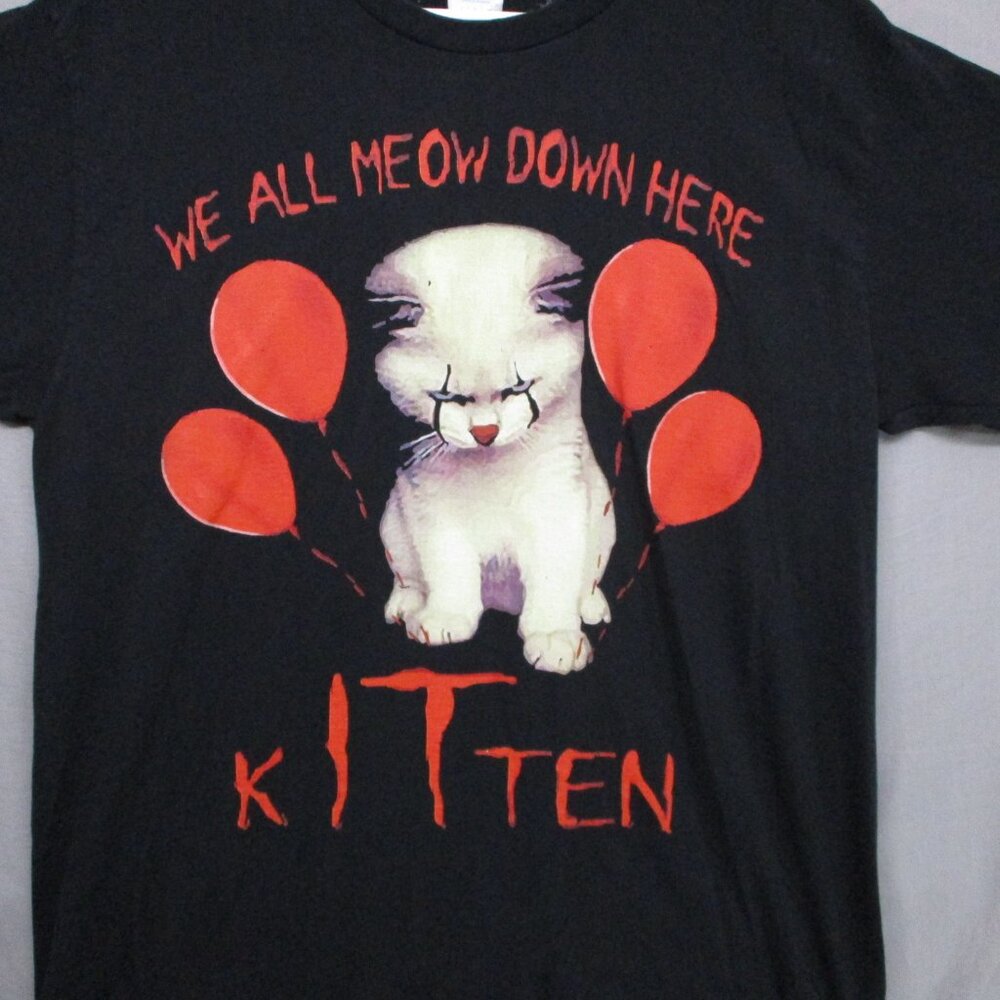 Kitten It Themed T-Shirt Graphic Print Black‎ Unisex Size | L - Picture 3 of 9
